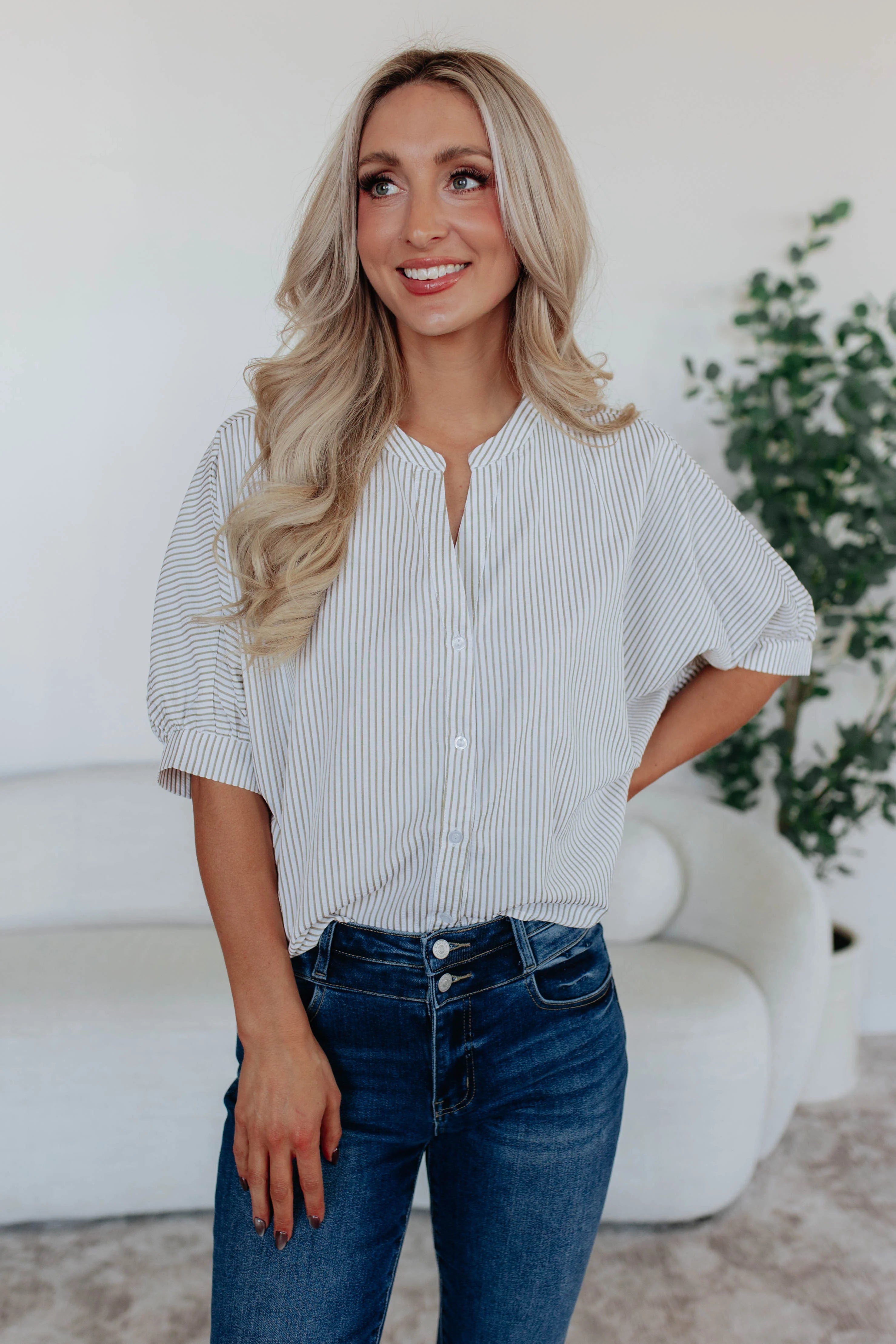 Lorraine Pinstripe Top