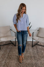 Lorraine Pinstripe Top