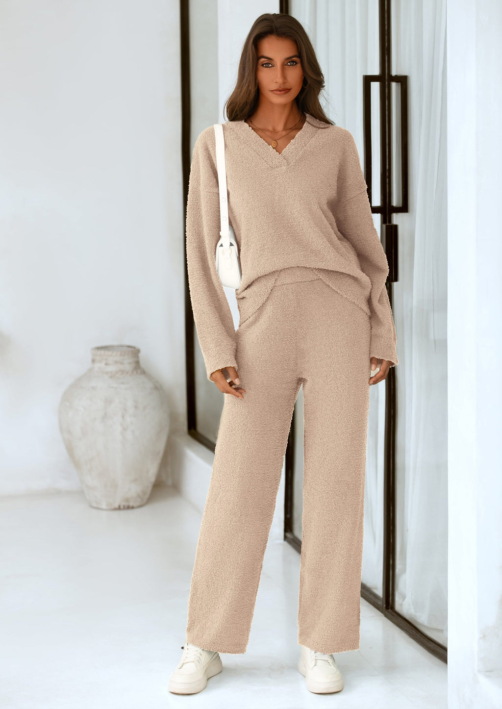 PRETTYGARDEN Lounge Sets for Women Two Piece Sweaters Pajama Set Fall Fashion Loungewear Outfits Matching Winter Clothes