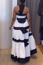 Women's Elegant Contrasting Off-shoulder Dress
