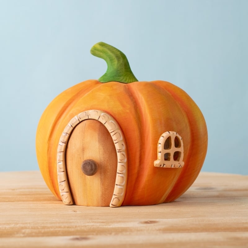 Bumbu Handmade Wooden Pumpkin House
