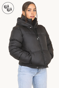 Cropped Puffer Jacket in Black