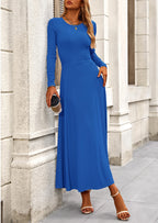 PRETTYGARDEN 2 Piece Casual Ribbed Knit Long Sleeve Crop Tops Maxi Flowy Skirts Matching Sets